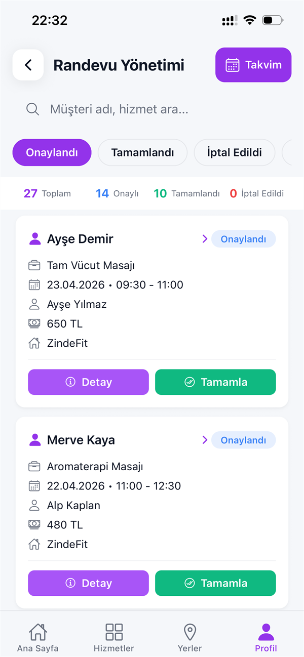 ZindeFit mobil uygulama ekranı 2