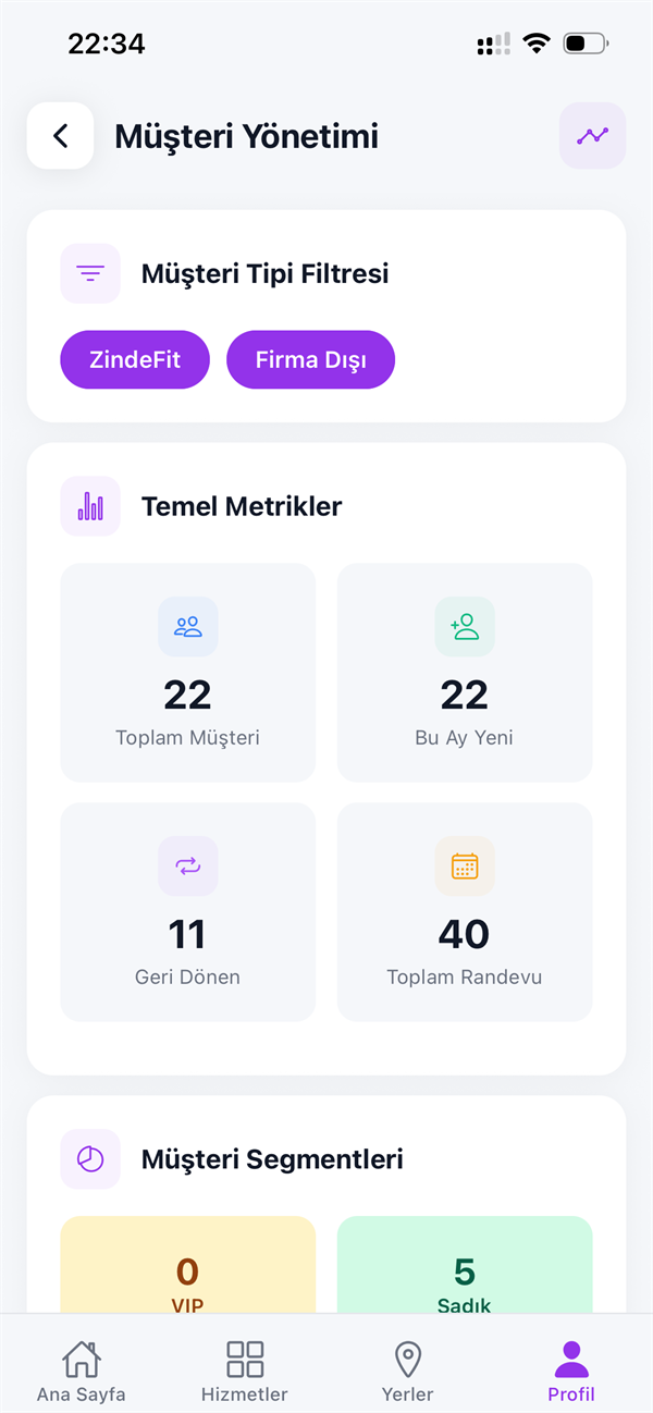 ZindeFit mobil uygulama ekranı 8